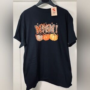 ✨ AD Wear “MOM” Thanksgiving Fall Pumpkins Graphic Tee | Cozy Autumn Shirt/LARGE